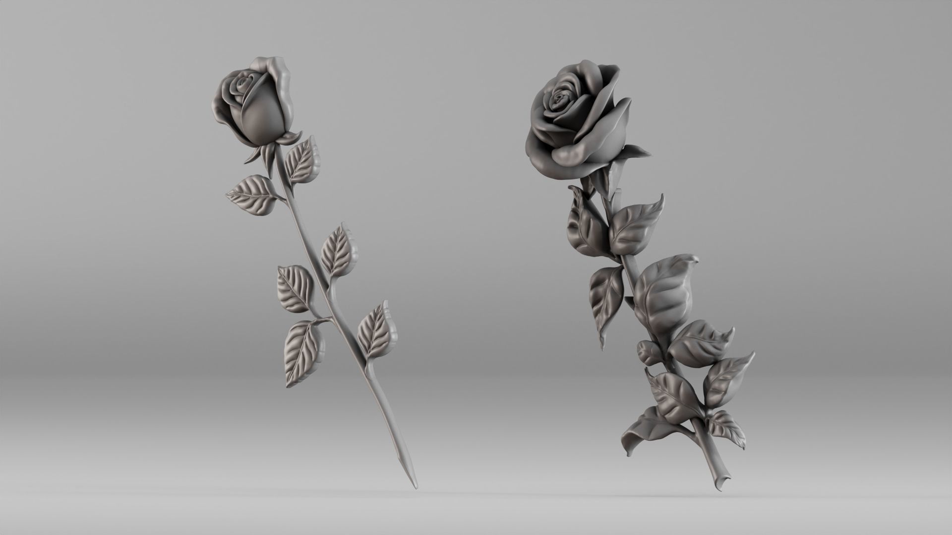 001649 Two Rose Variations 3D Print Model 3D print model_13