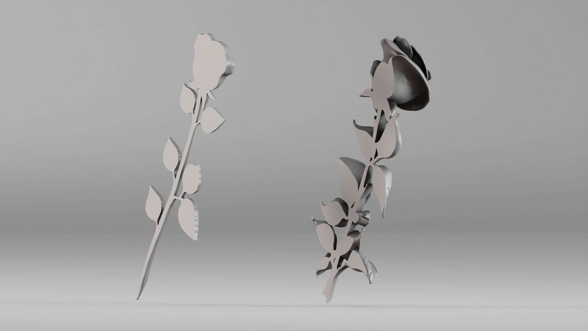 001649 Two Rose Variations 3D Print Model 3D print model_7