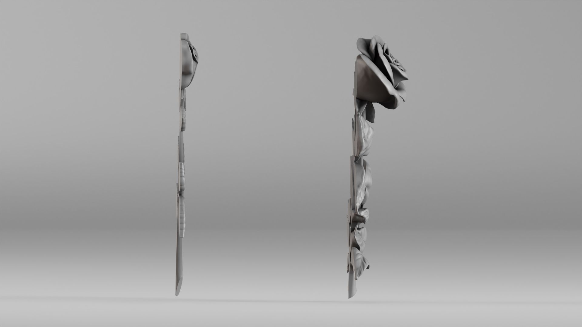 001649 Two Rose Variations 3D Print Model 3D print model_6