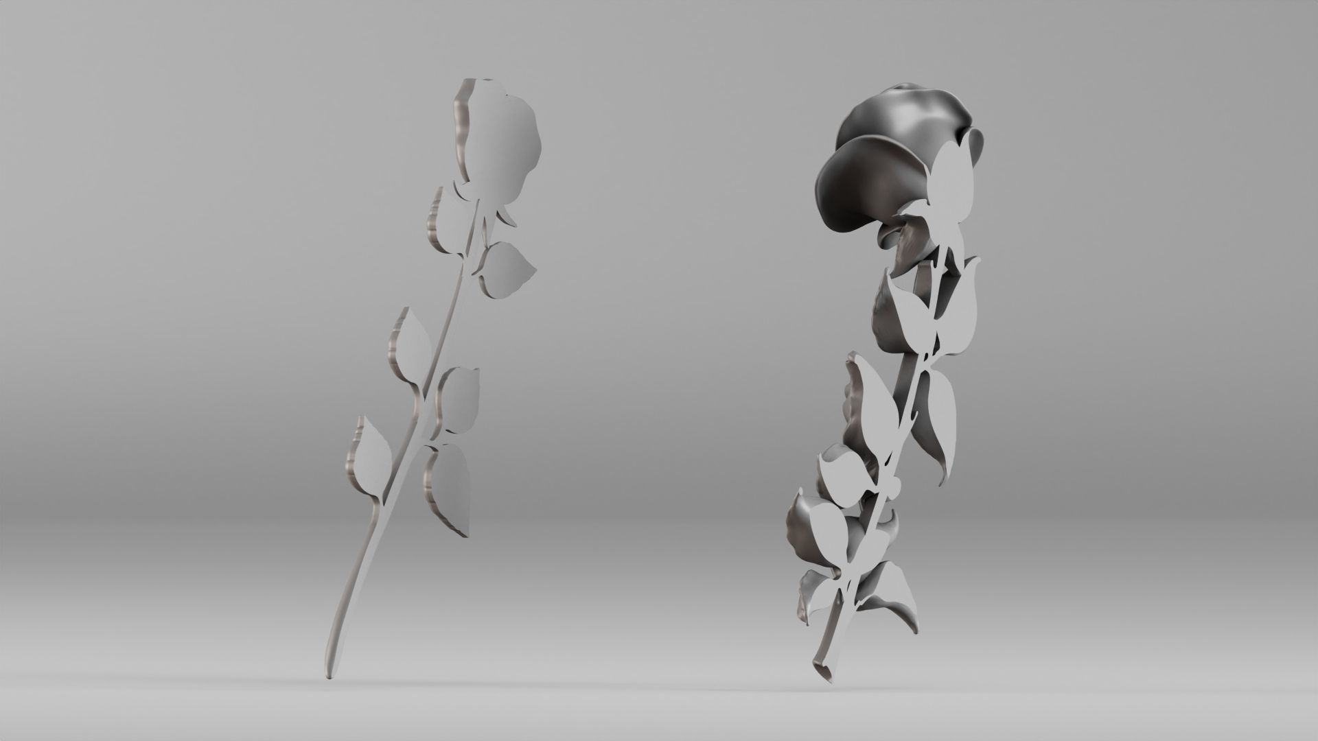 001649 Two Rose Variations 3D Print Model 3D print model_10