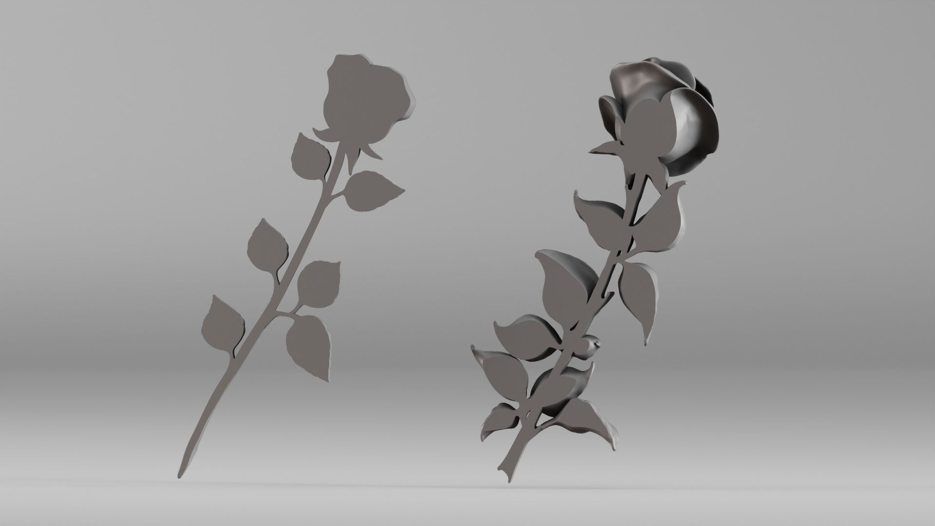 001649 Two Rose Variations 3D Print Model 3D print model_8