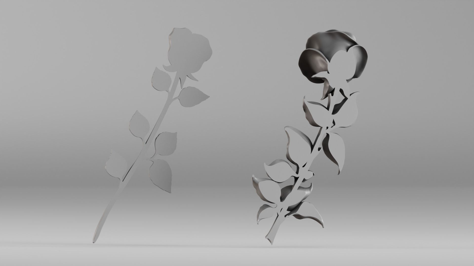 001649 Two Rose Variations 3D Print Model 3D print model_9