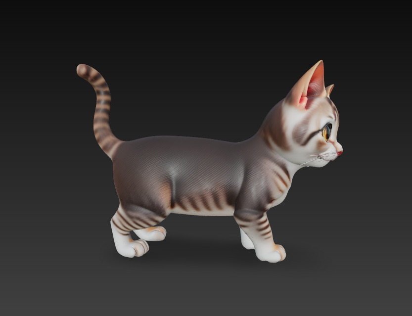 Cat Realistic 3D Model Basic - Low Poly Realistic Low-poly Low-poly 3D model_6