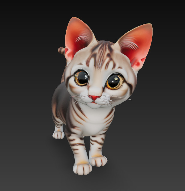 Cat Realistic 3D Model Basic - Low Poly Realistic Low-poly Low-poly 3D model_1