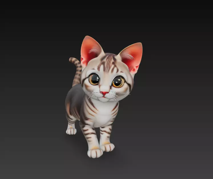 Cat Realistic 3D Model Basic - Low Poly Realistic Low-poly Low-poly 3D model_0