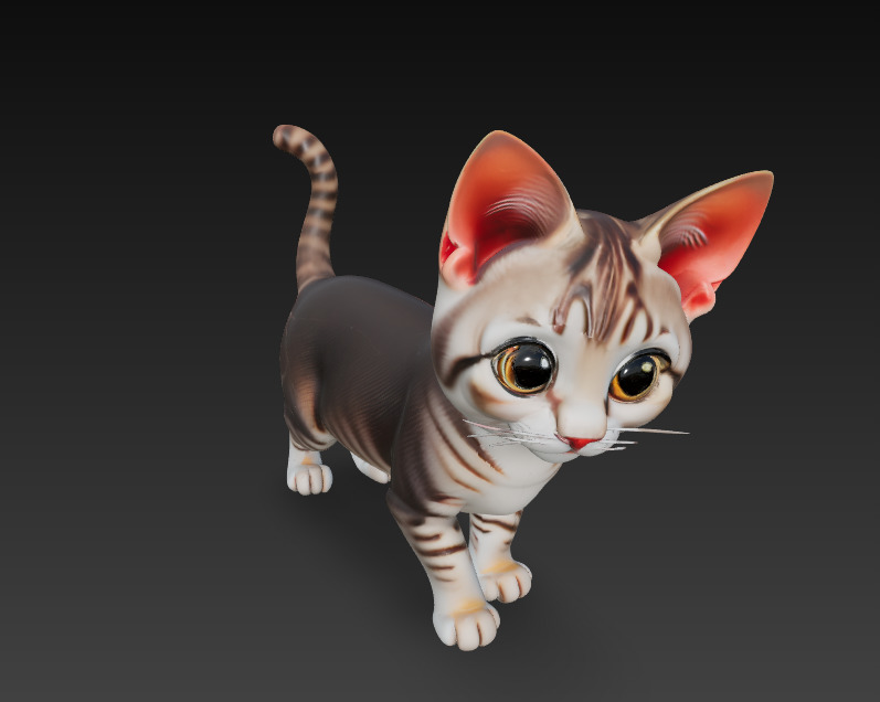 Cat Realistic 3D Model Basic - Low Poly Realistic Low-poly Low-poly 3D model_2