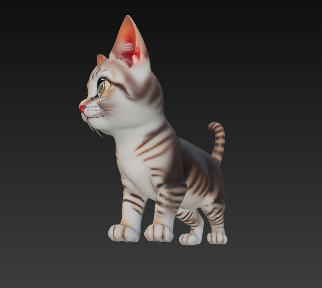 Cat Realistic 3D Model Basic - Low Poly Realistic Low-poly Low-poly 3D model_3