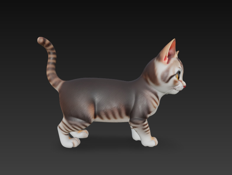 Cat Realistic 3D Model Basic - Low Poly Realistic Low-poly Low-poly 3D model_4