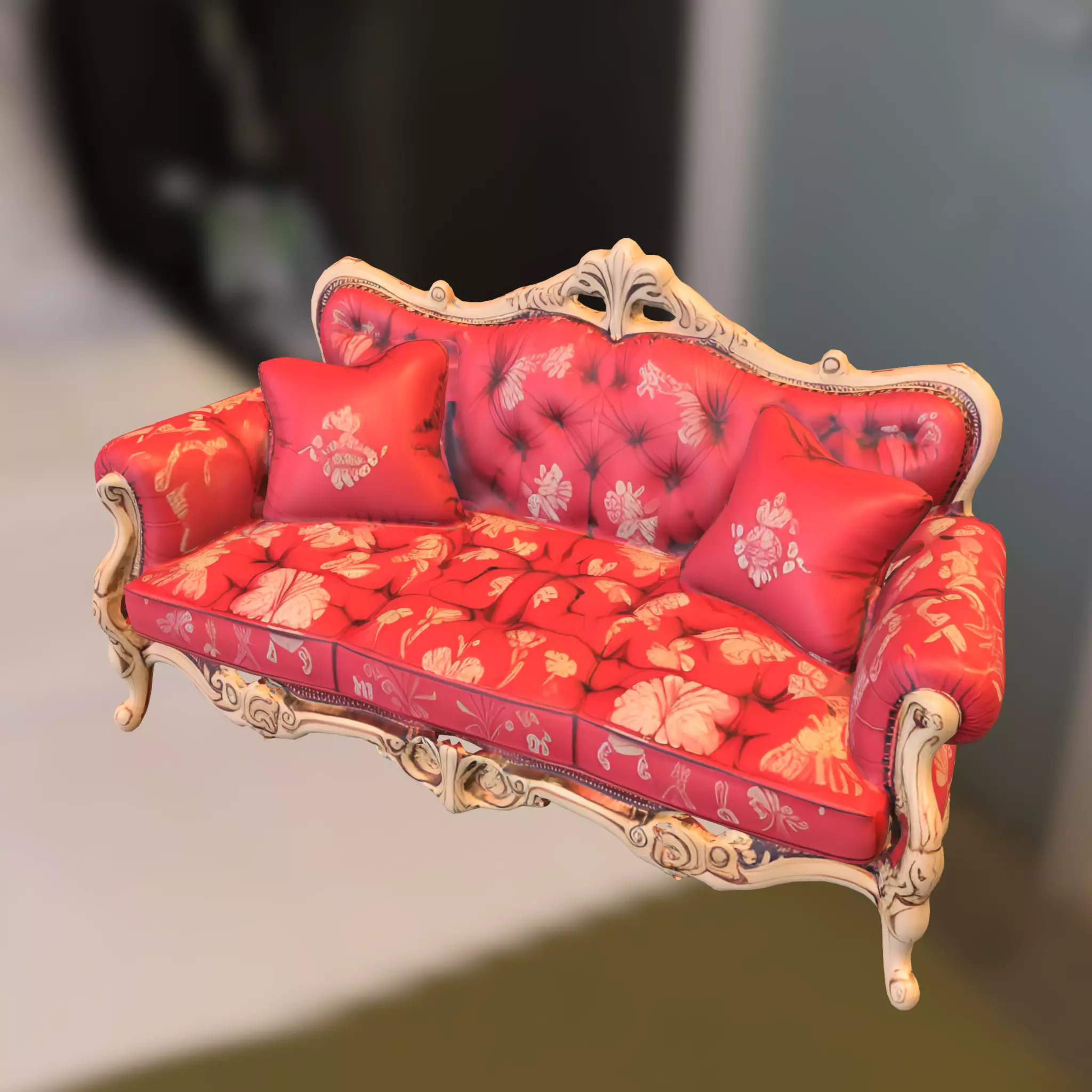 Vintage Ornate Sofa Low-poly 3D model