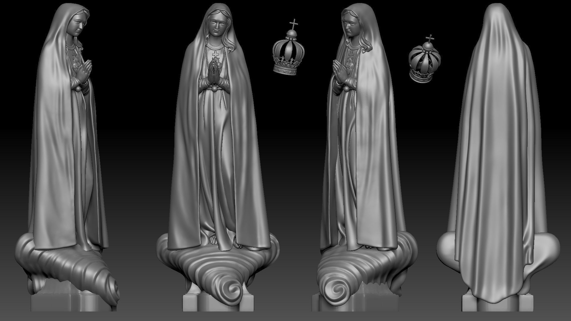 Our Lady of Fatima - Virgin Mary 3D print model_2