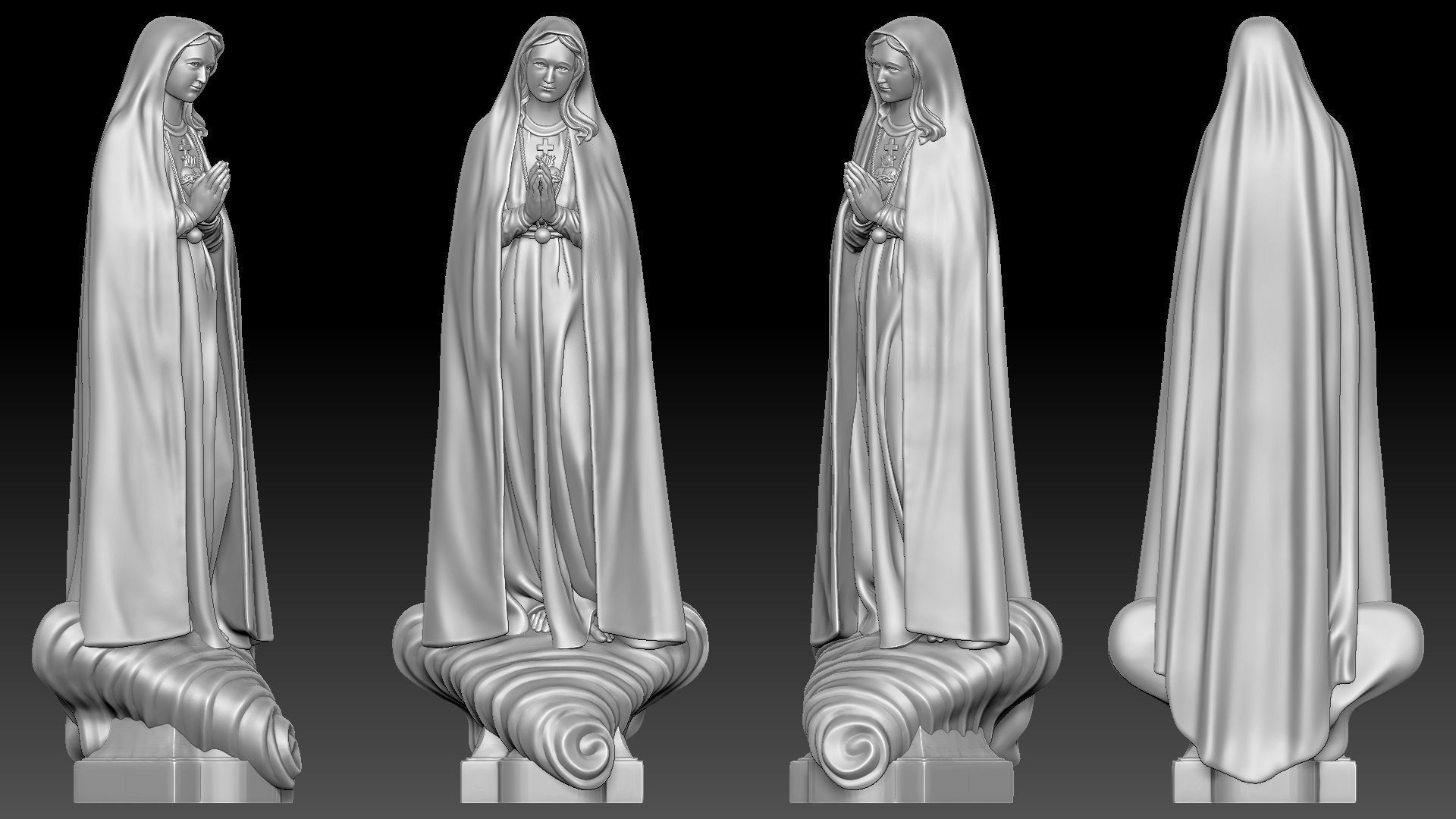 Our Lady of Fatima - Virgin Mary 3D print model_4