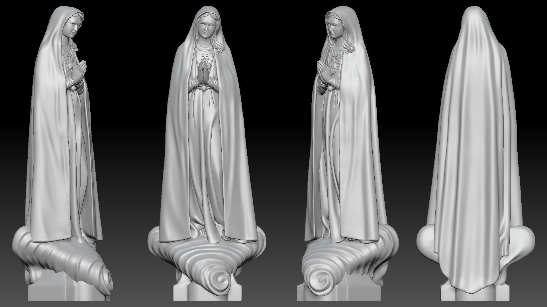 Our Lady of Fatima - Virgin Mary 3D print model_10