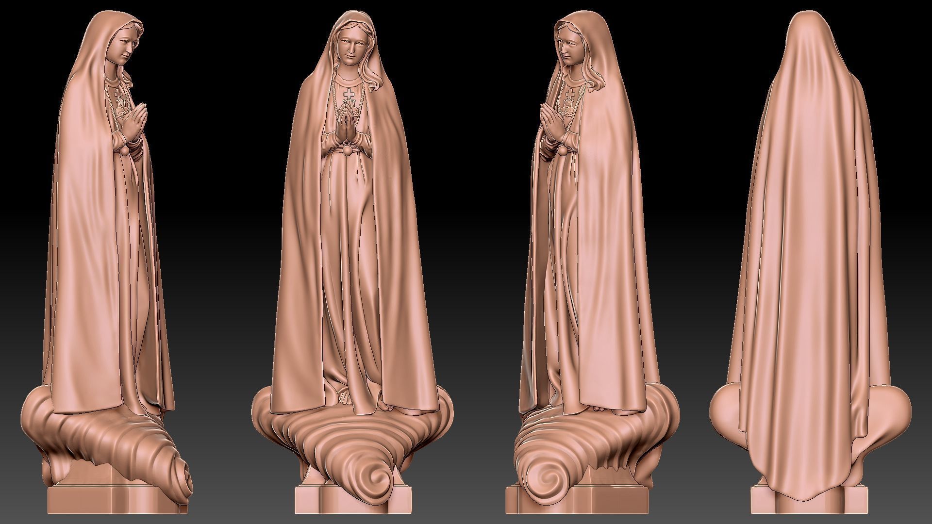 Our Lady of Fatima - Virgin Mary 3D print model_6