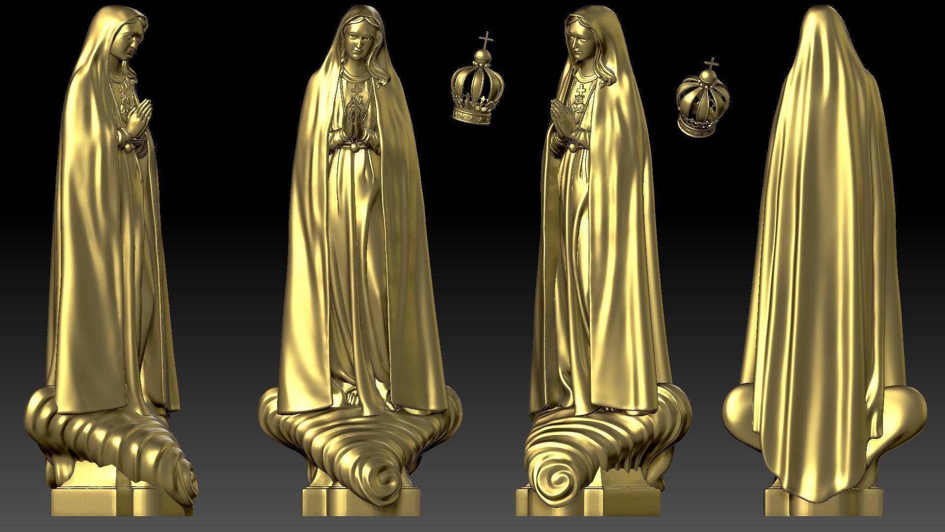 Our Lady of Fatima - Virgin Mary 3D print model_8
