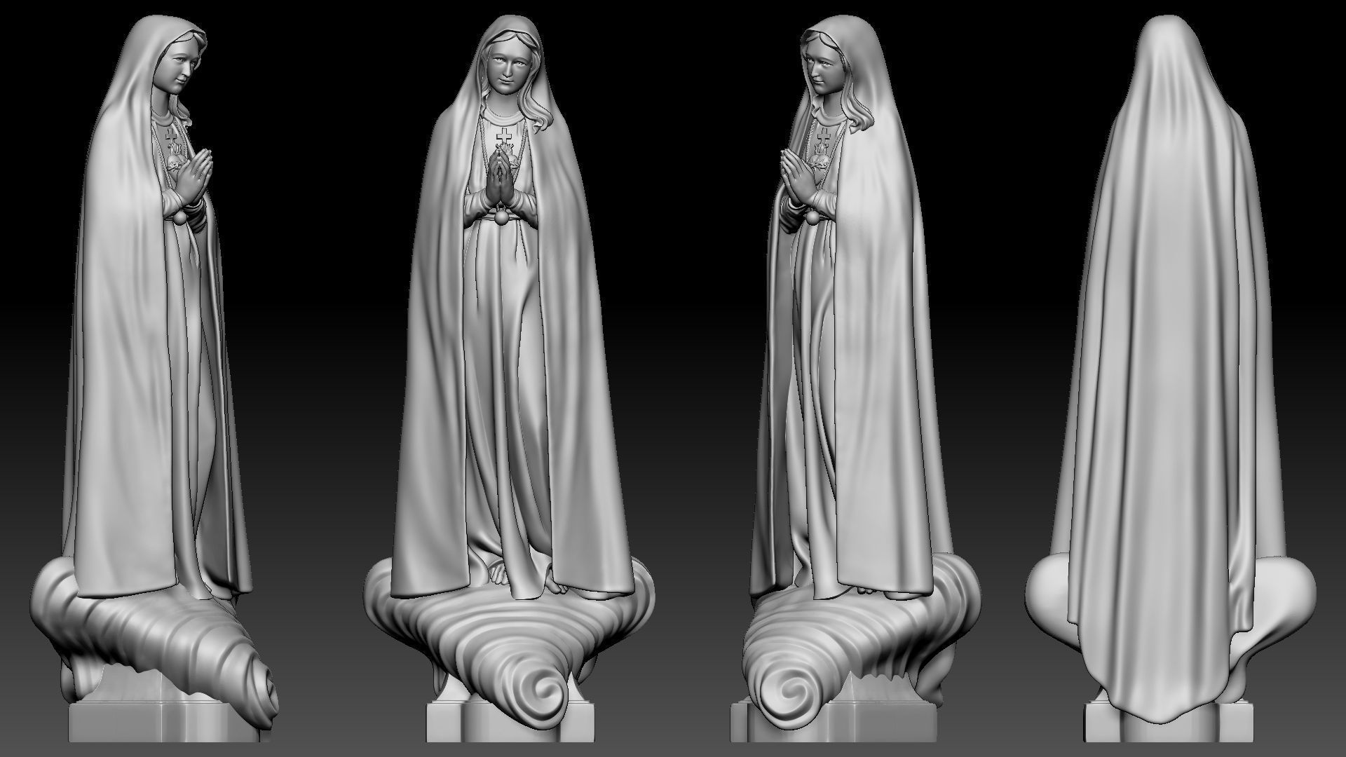 Our Lady of Fatima - Virgin Mary 3D print model_9