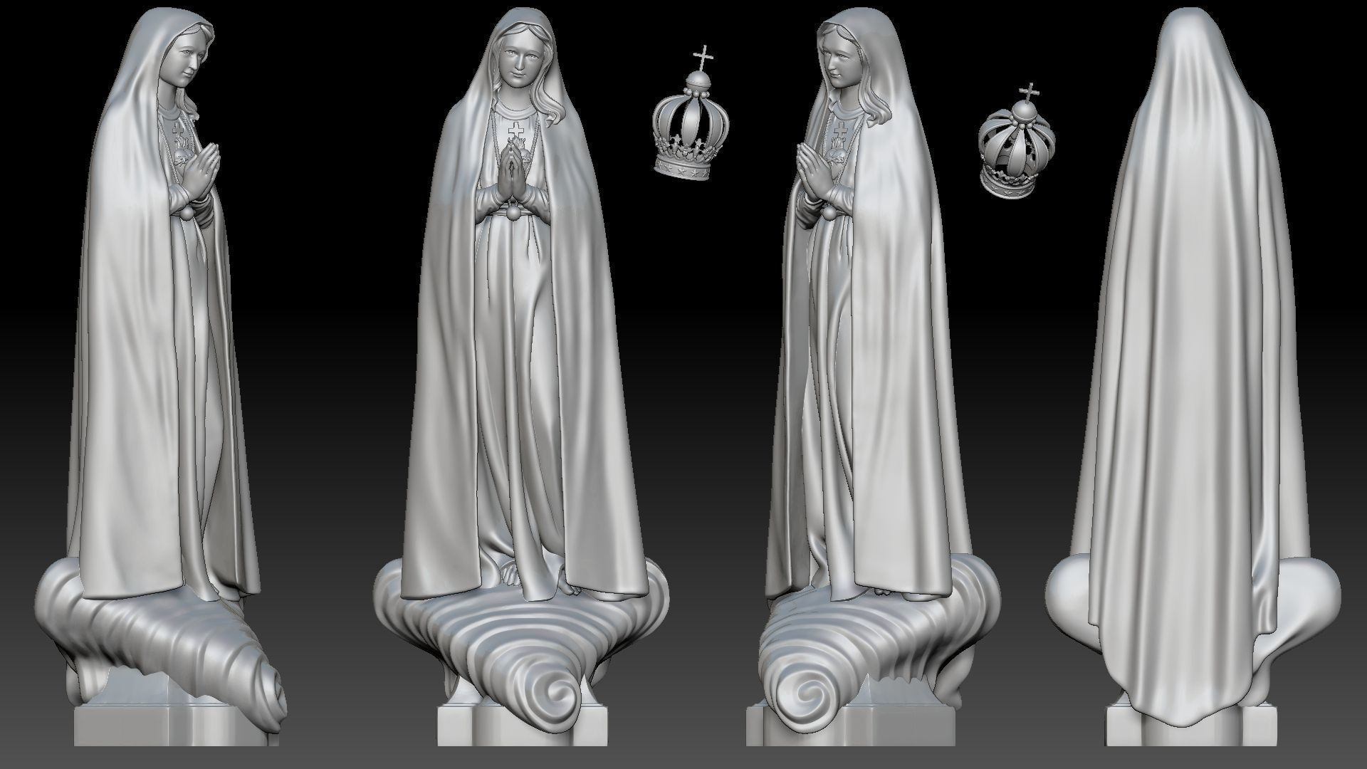 Our Lady of Fatima - Virgin Mary 3D print model_1