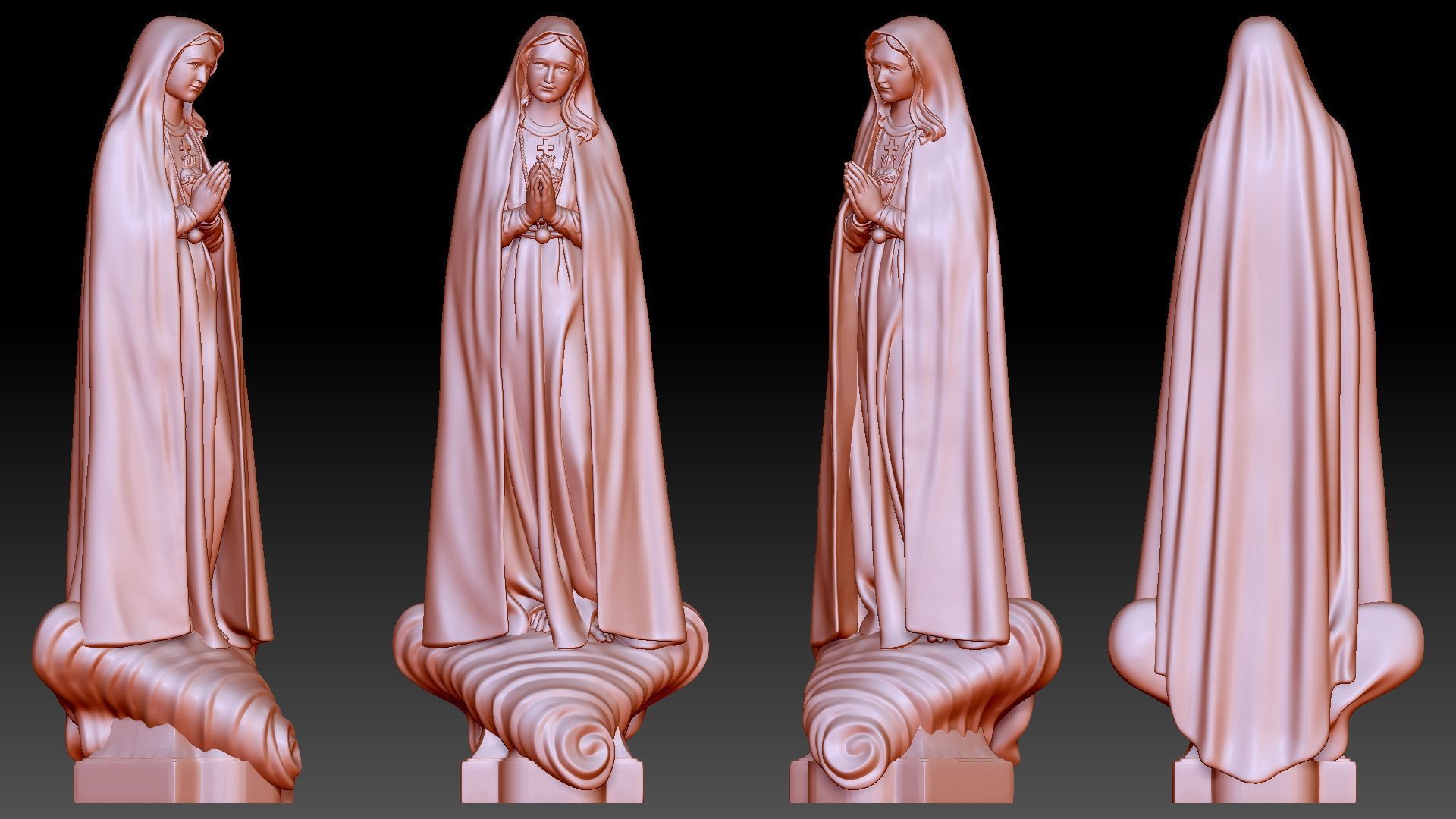 Our Lady of Fatima - Virgin Mary 3D print model_7