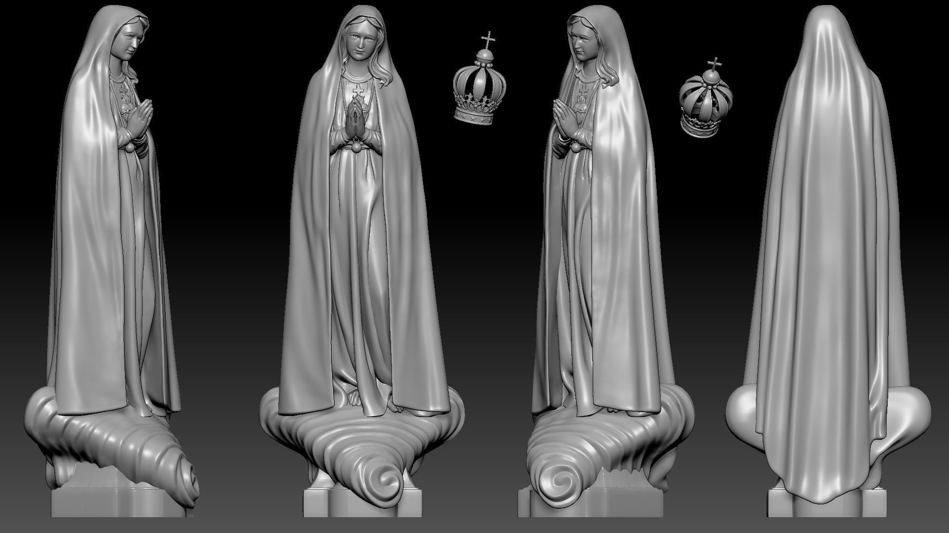 Our Lady of Fatima - Virgin Mary 3D print model_3