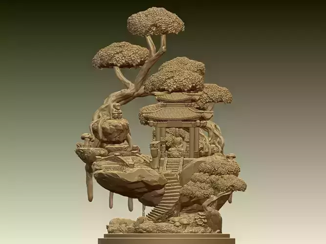 Mountain Temple Diorama 