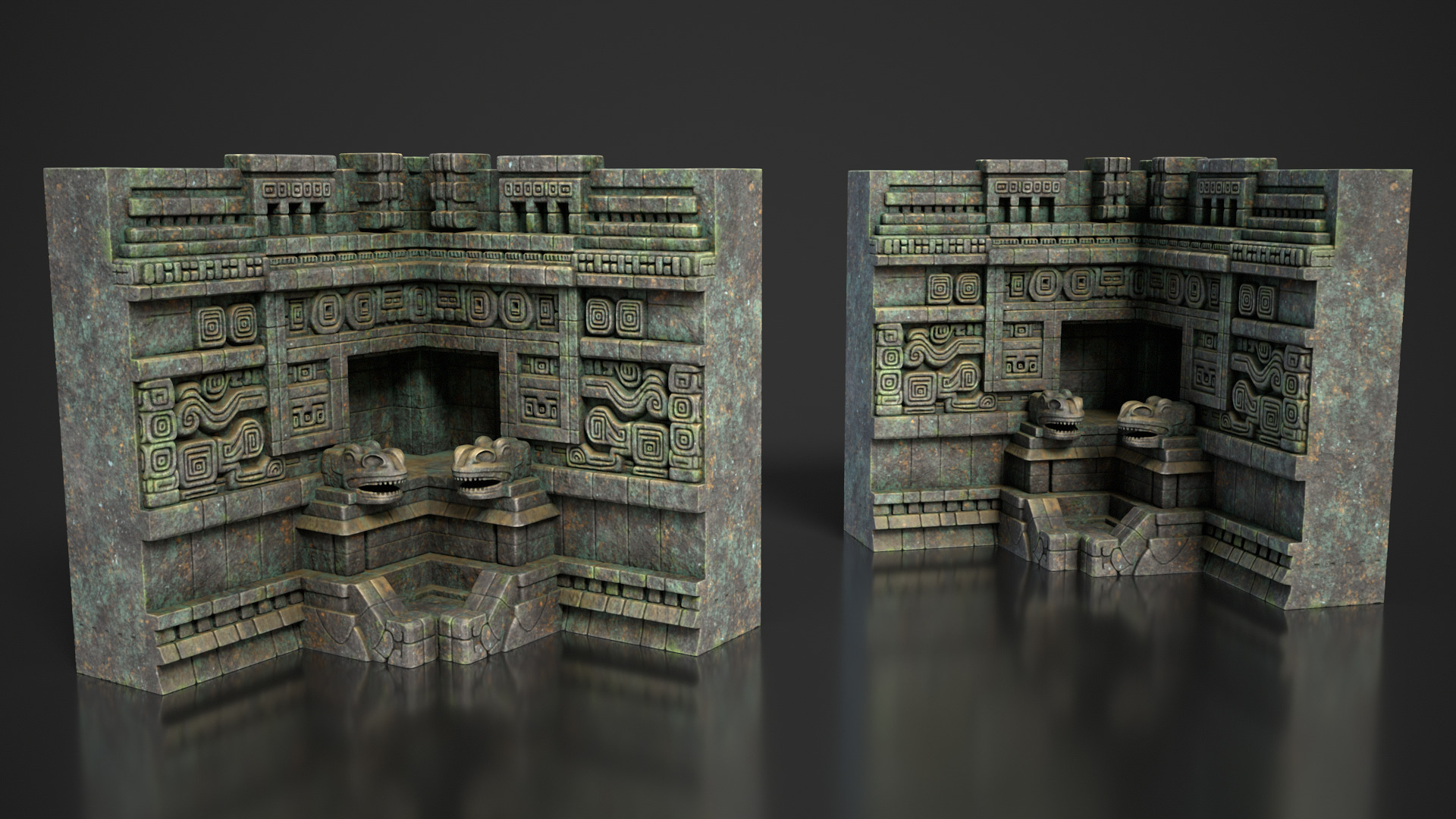 Mayan Temple Wall Modulars 01 250726 Low-poly 3D model_5