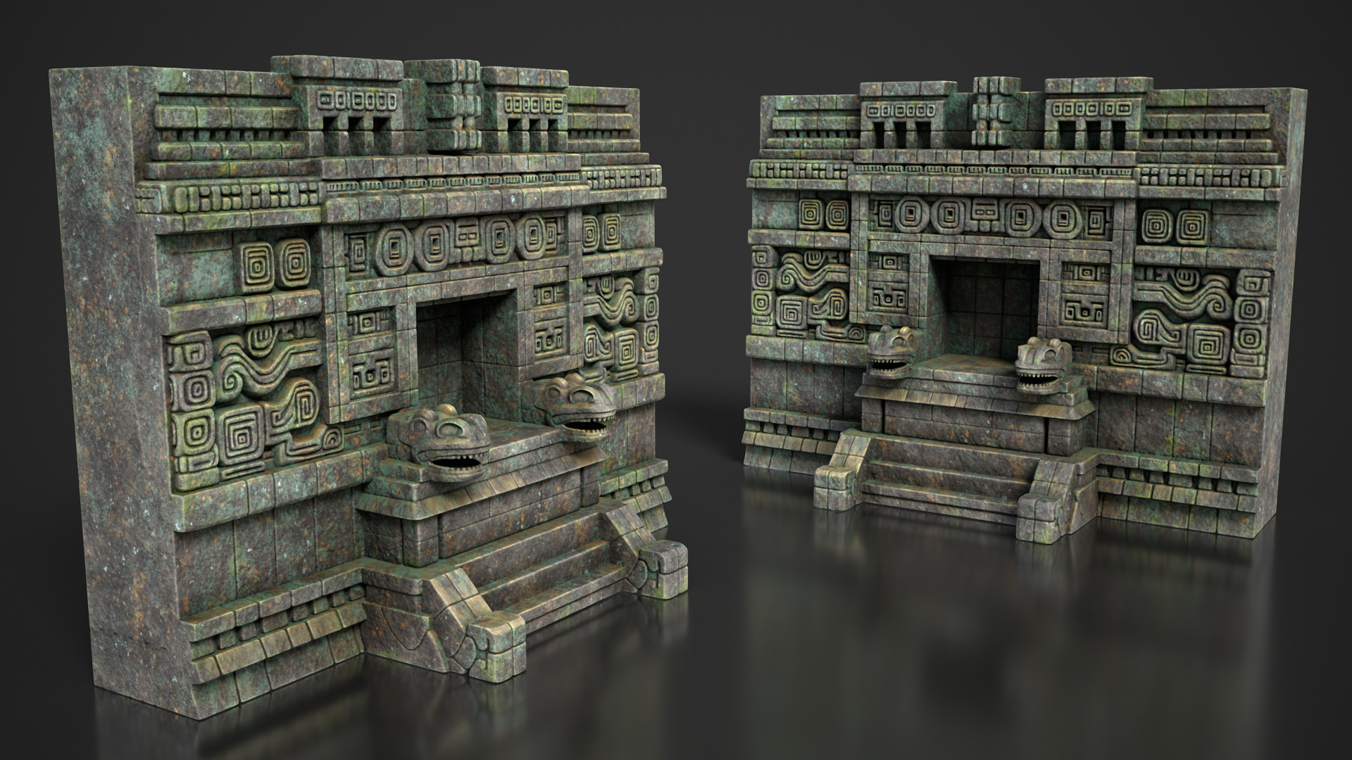 Mayan Temple Wall Modulars 01 250726 Low-poly 3D model_3