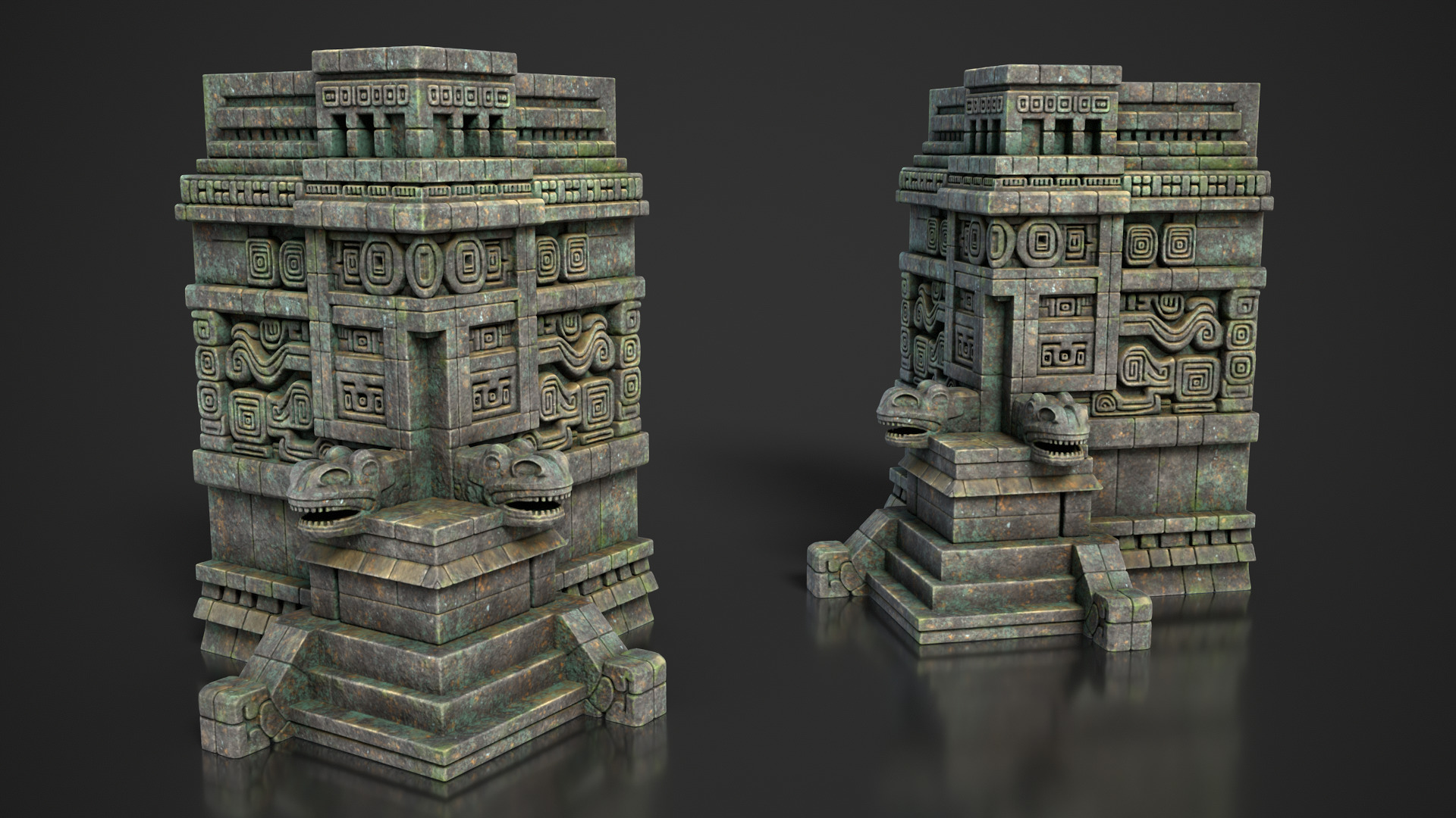 Mayan Temple Wall Modulars 01 250726 Low-poly 3D model_4