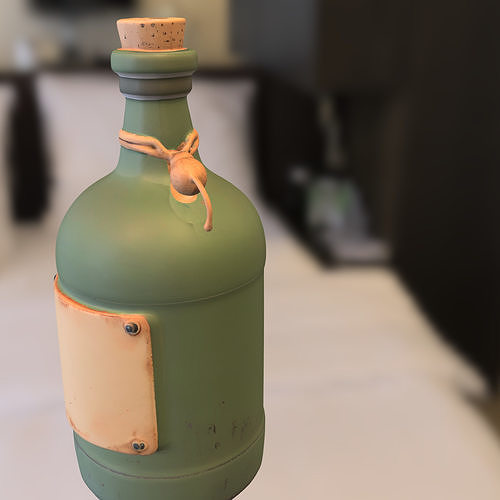 Vintage Potion Bottle Low-poly 3D model
