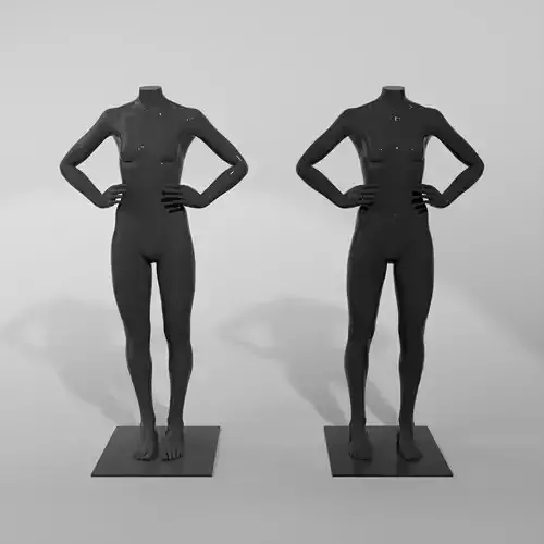 Headless akimbo fashion mannequin
