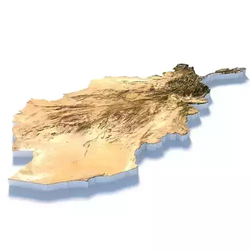 Afghanistan Terrain 3D Model  Low-poly 3D model