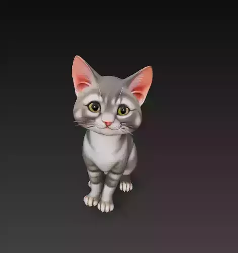 Cat Realistic 3D Model - Low Poly Realistic