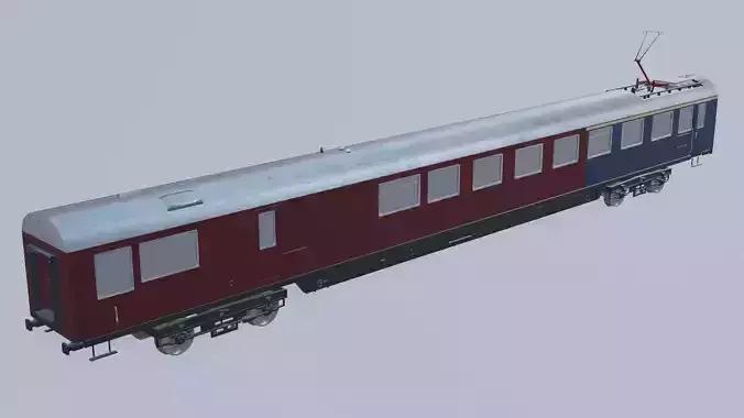 Historical German dining car in red and blue