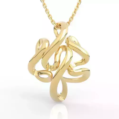 Brilliant Abstract Twisted Pendant Necklace 3D print model