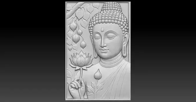 9 BUDDHA CNC Relief Model 3D print model
