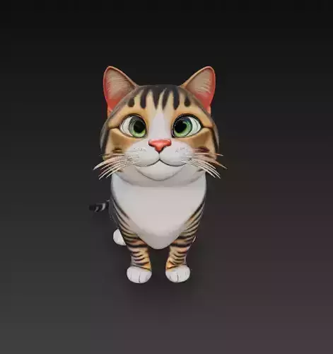 Cat Realistic 3D Model - Low Poly Realistic