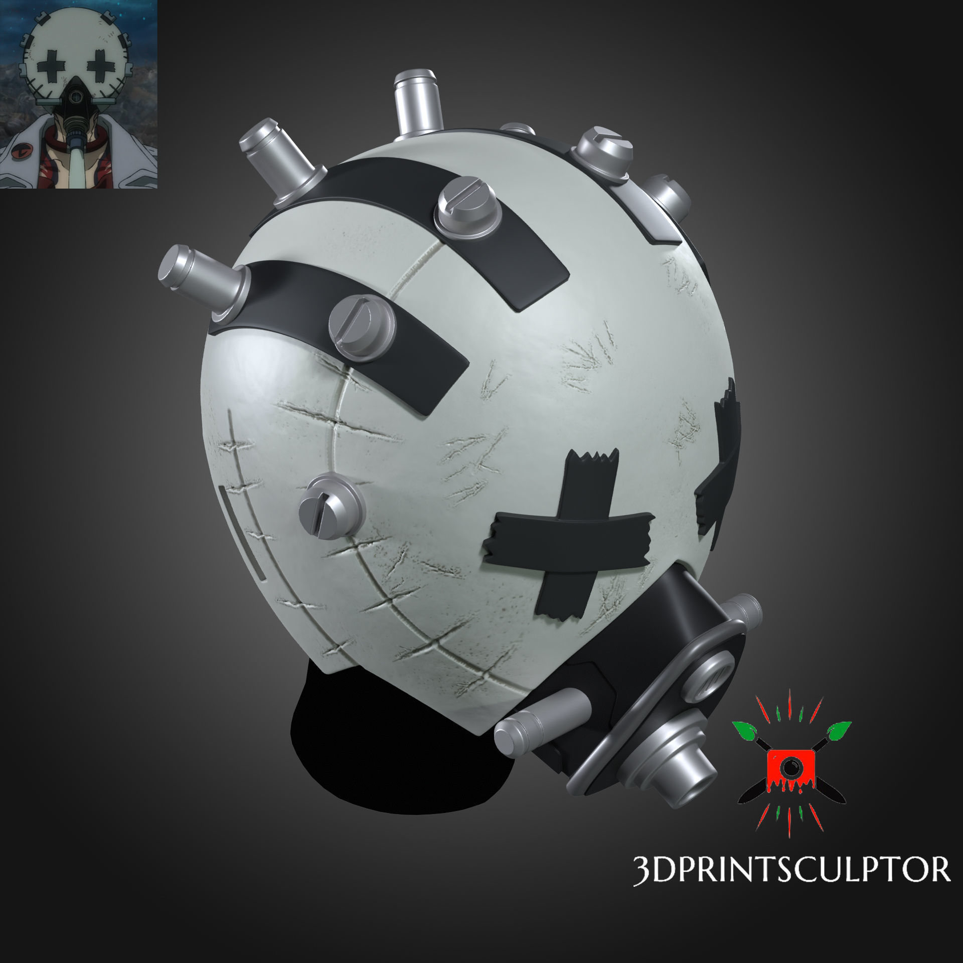 Gachiakuta Enjin Full Face Mask - For Anime Cosplay Helmet 3D print model_4