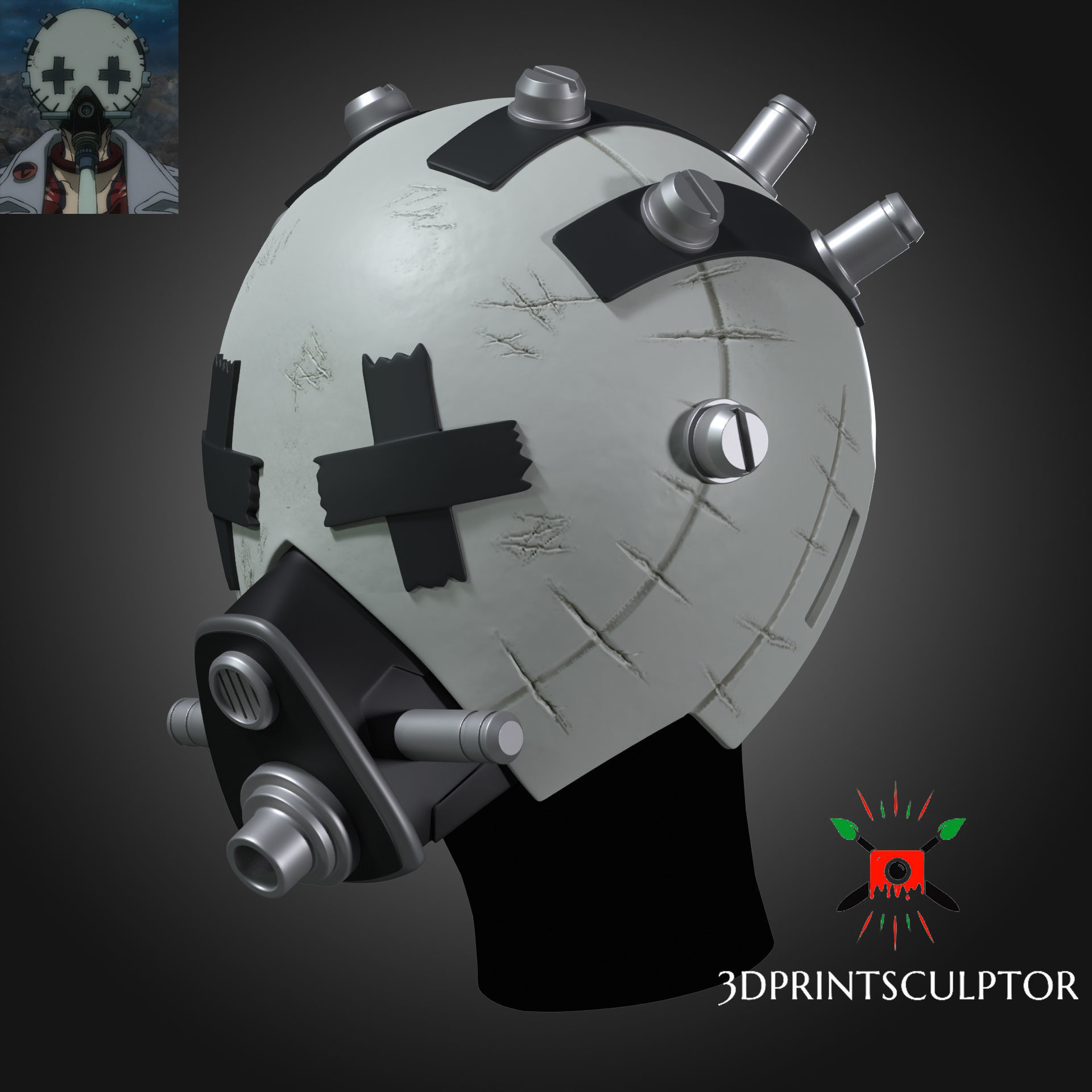 Gachiakuta Enjin Full Face Mask - For Anime Cosplay Helmet 3D print model_1