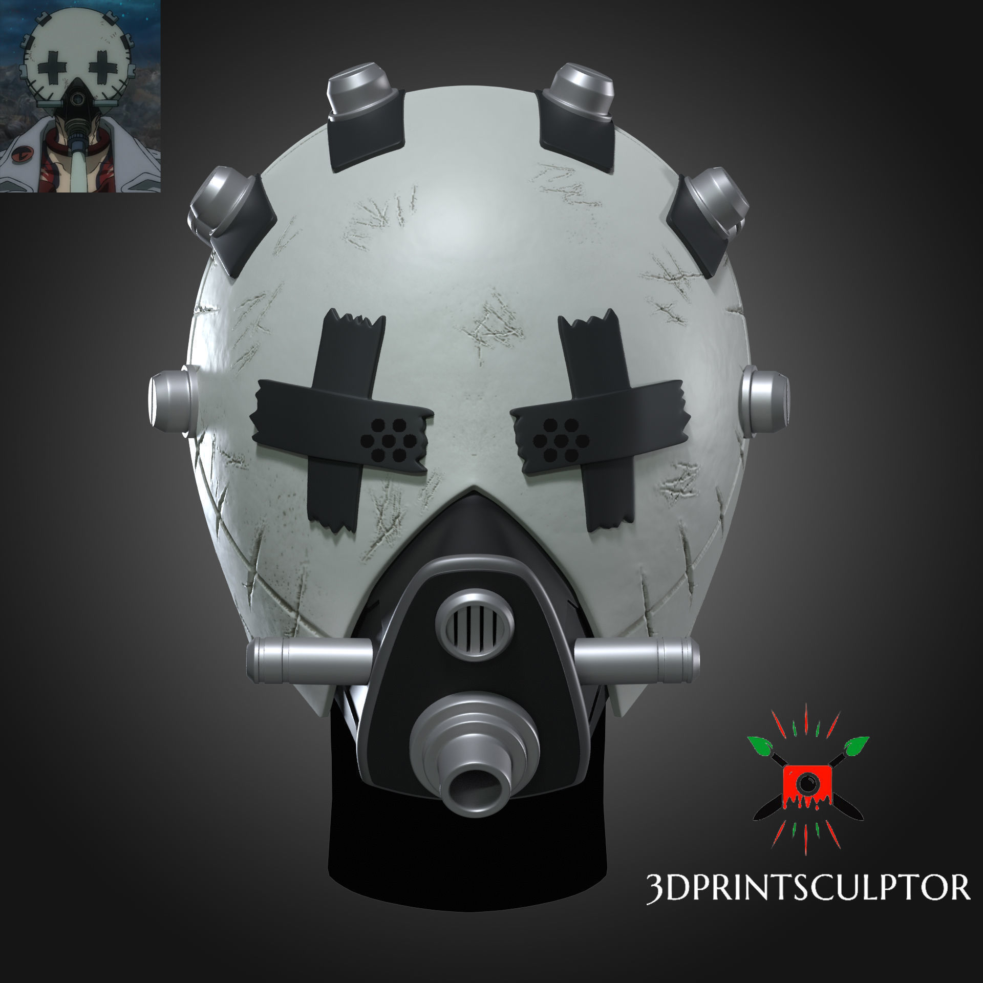 Gachiakuta Enjin Full Face Mask - For Anime Cosplay Helmet 3D print model_0