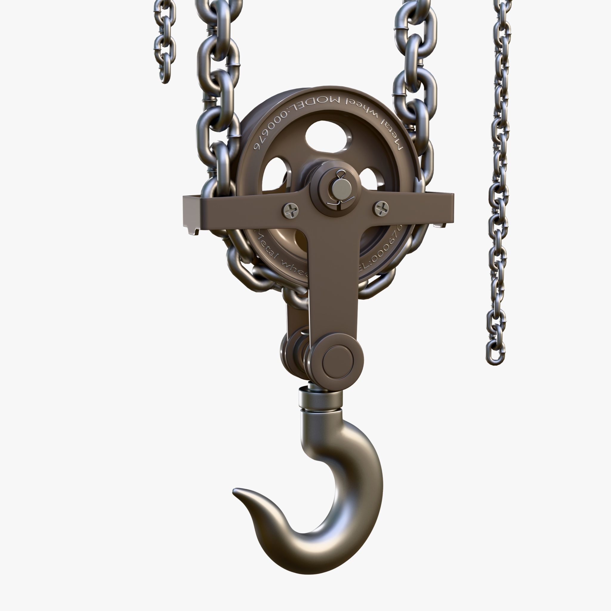 Chain Hoist with Hook M1 3D model_4