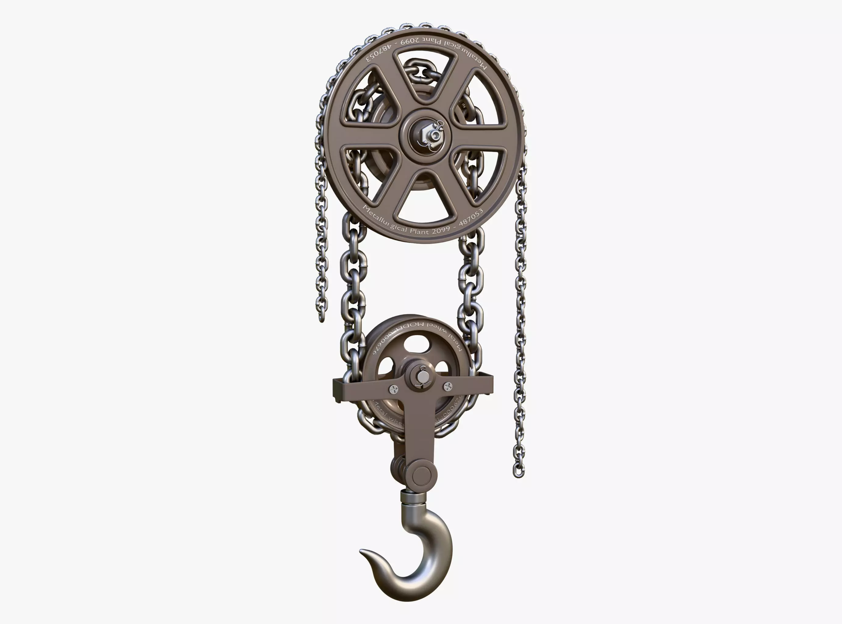 Chain Hoist with Hook M1 3D model_0
