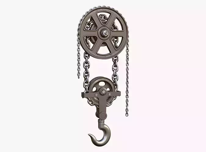 Chain Hoist with Hook M1 3D model