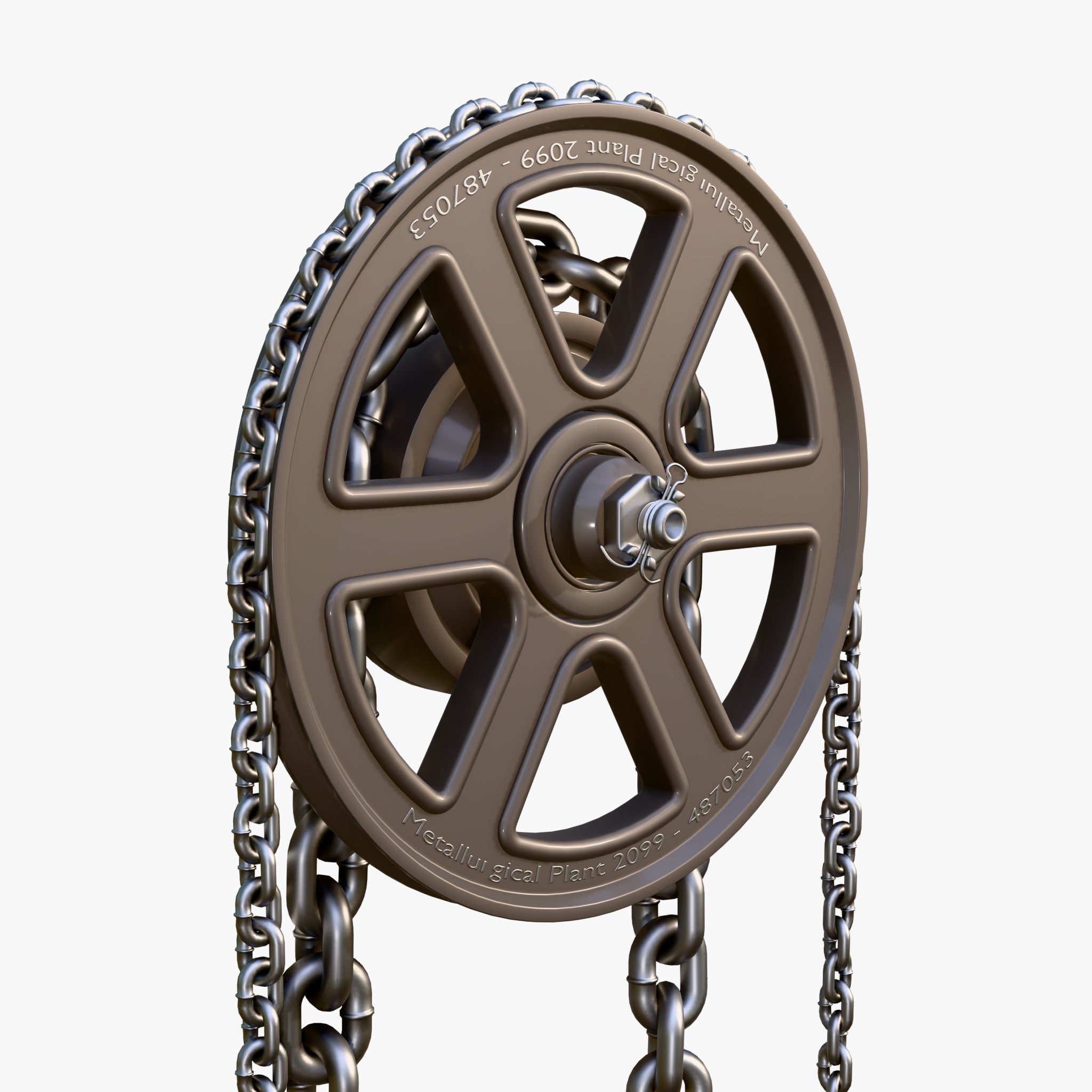 Chain Hoist with Hook M1 3D model_5