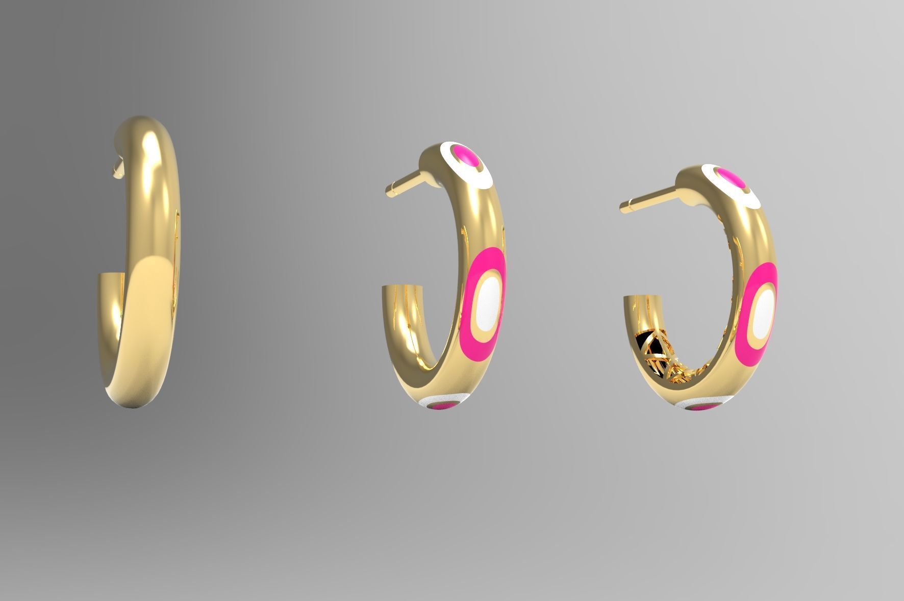 minimal enamel earring 3D print model_3