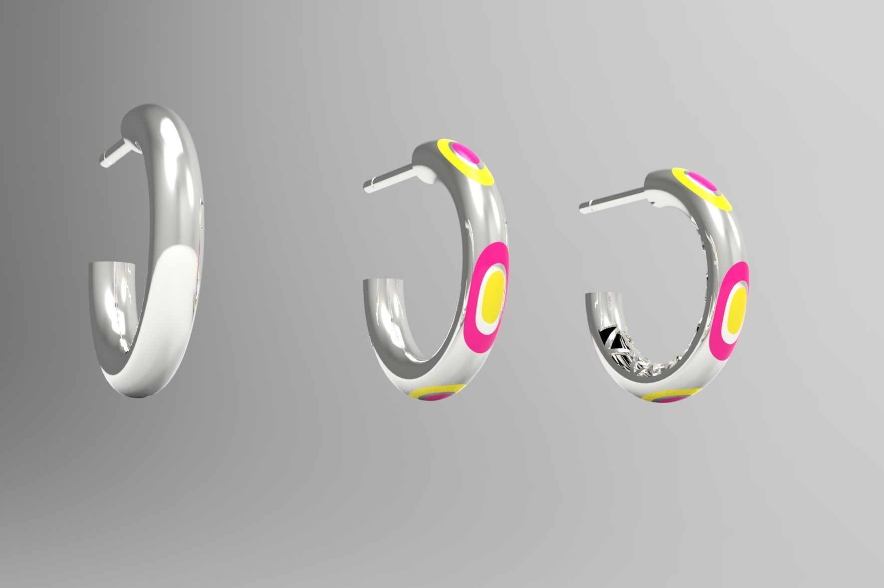 minimal enamel earring 3D print model_4