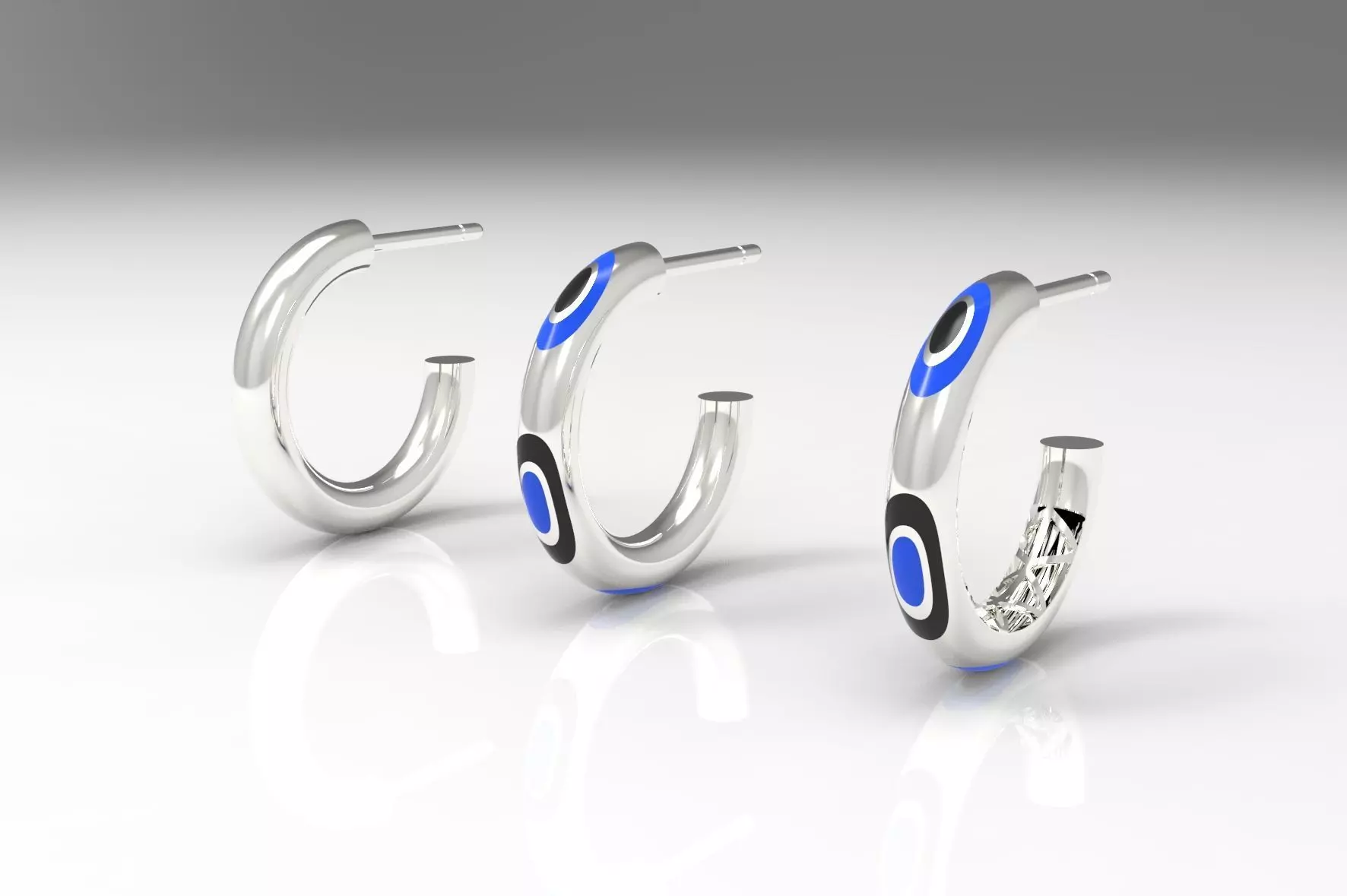 minimal enamel earring 3D print model_0