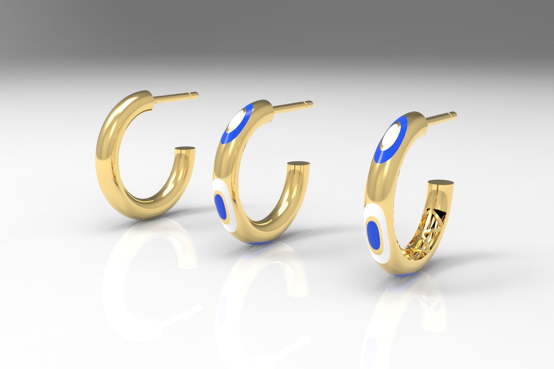 minimal enamel earring 3D print model_2