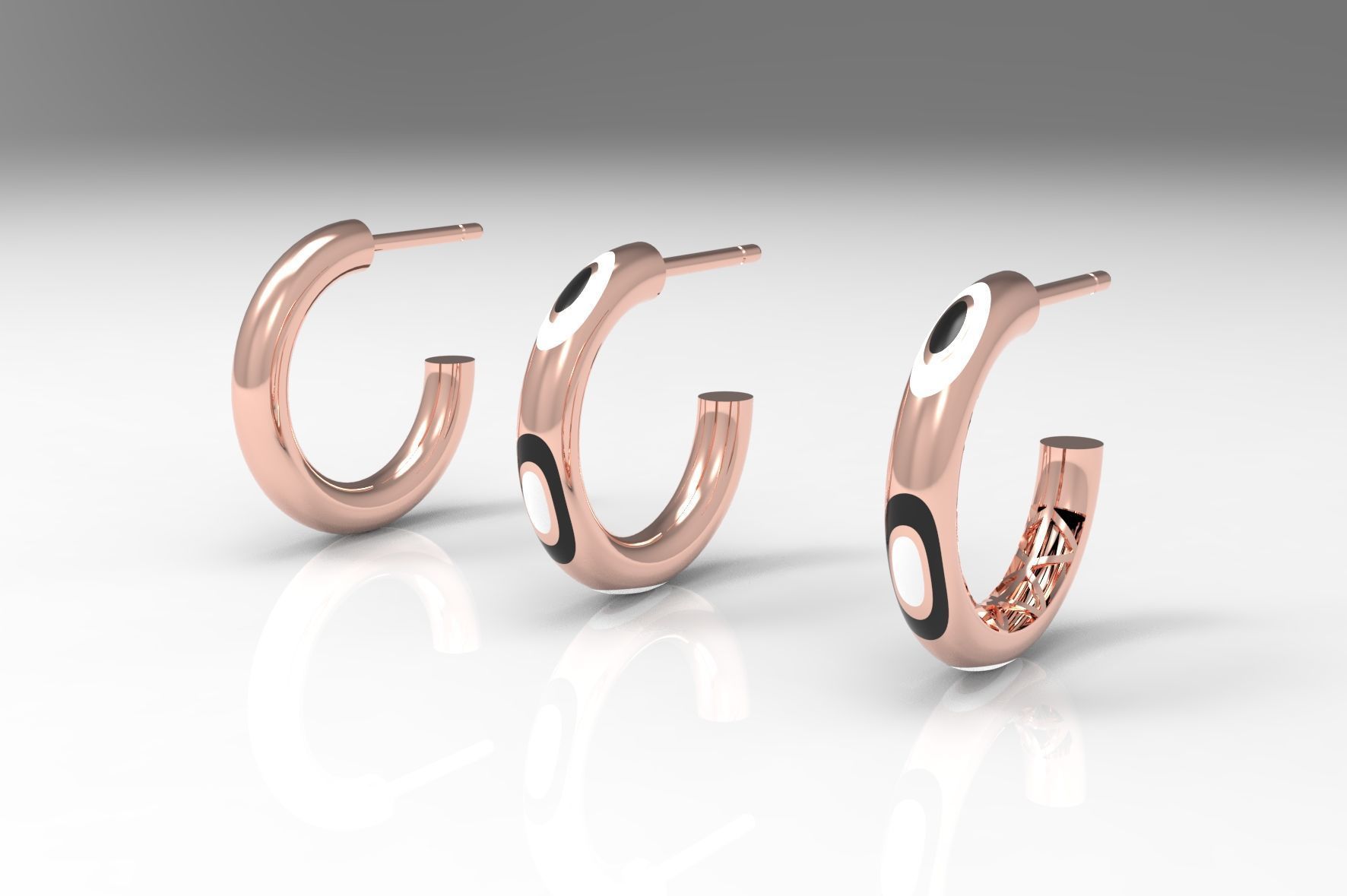 minimal enamel earring 3D print model_1