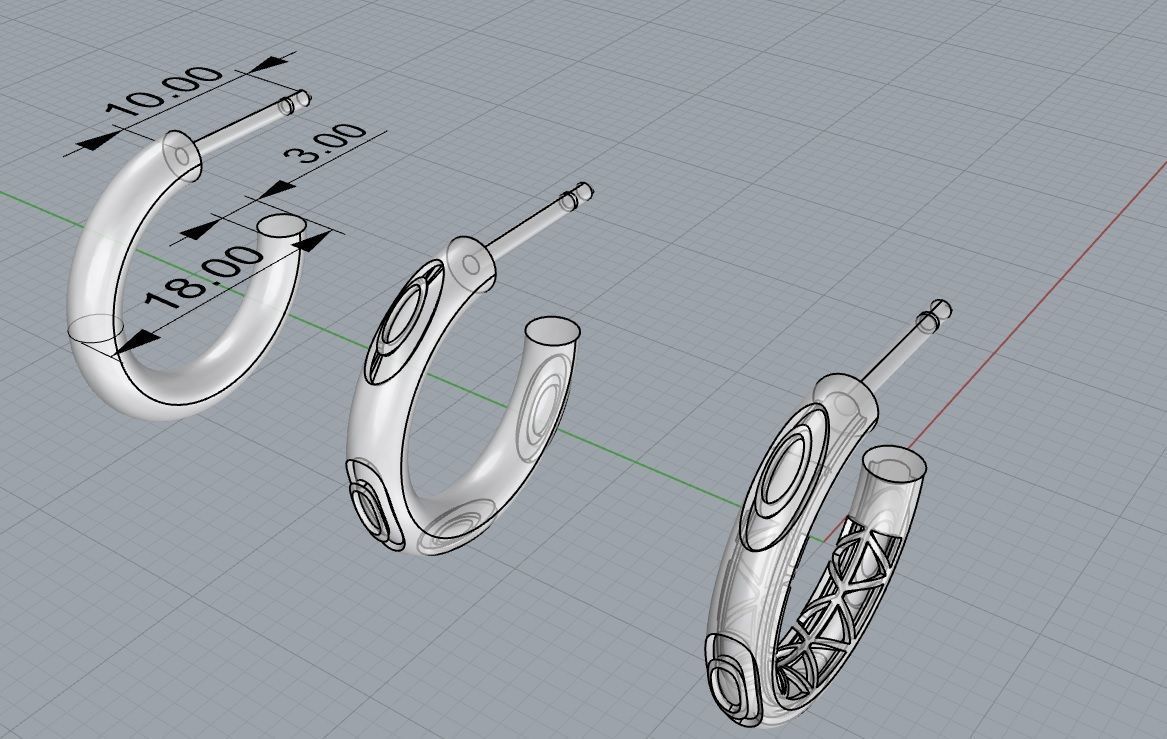 minimal enamel earring 3D print model_14