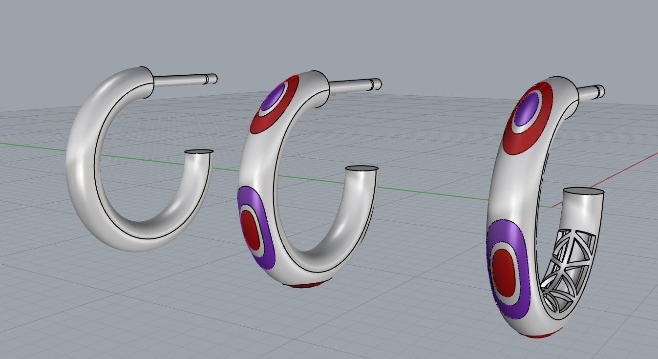 minimal enamel earring 3D print model_12