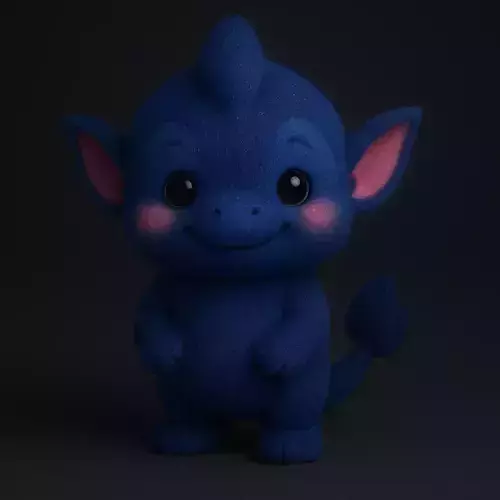 a cute blue baby monster