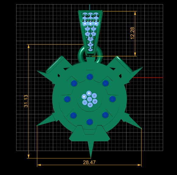 compass pendant 3D printable model 3D print model_3
